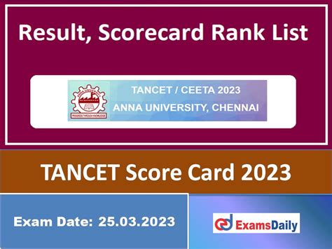 tancet 2023 score card download